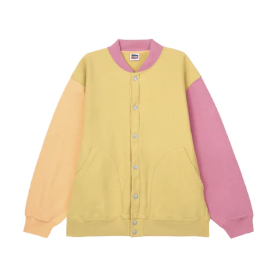 Levi's Colorblock Casual Button Sweatshirt Yellow Pink 18878-0002