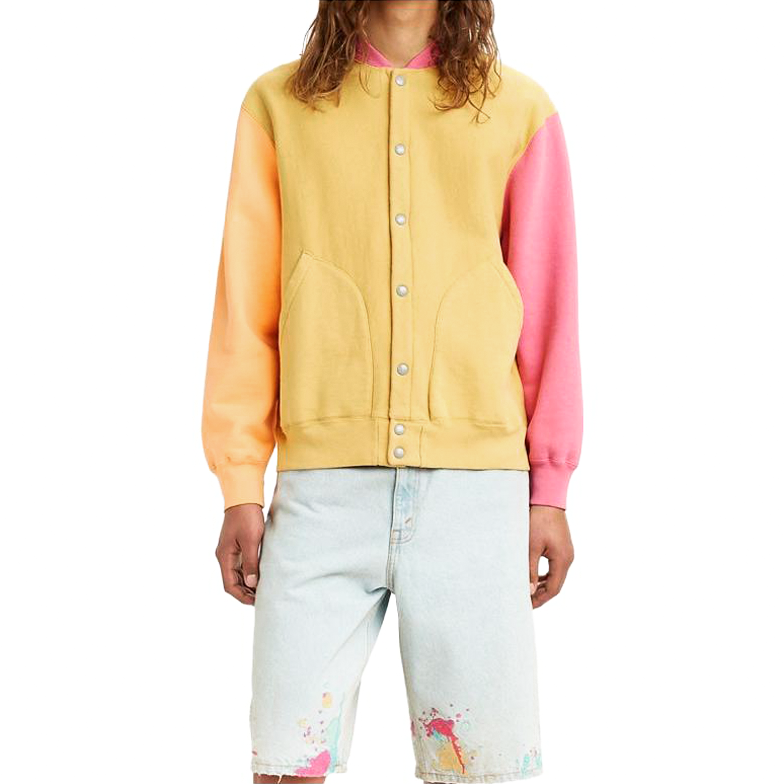 Shop Levi''s 拼色休閒扣式衛衣 黃粉配色 18878-0002
