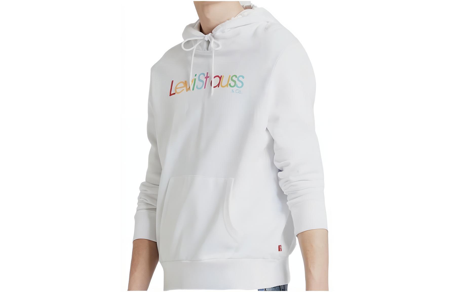 Levi's Colored Letter Graphic Hoodie Unisex - White 19622-0069