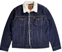 Levi's Denim Long Sleeve Jacket Solid Color Single-Breasted - Dark Blue 16365-0084 Levi's Denim Long Sleeve Jacket Solid Color Single-Breasted - Dark Blue 16365-0084