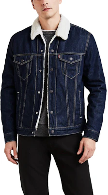 Levi's Denim Long Sleeve Jacket Solid Color Single-Breasted - Dark Blue 16365-0084 Lookbook Levi's Denim Long Sleeve Jacket Solid Color Single-Breasted - Dark Blue 16365-0084