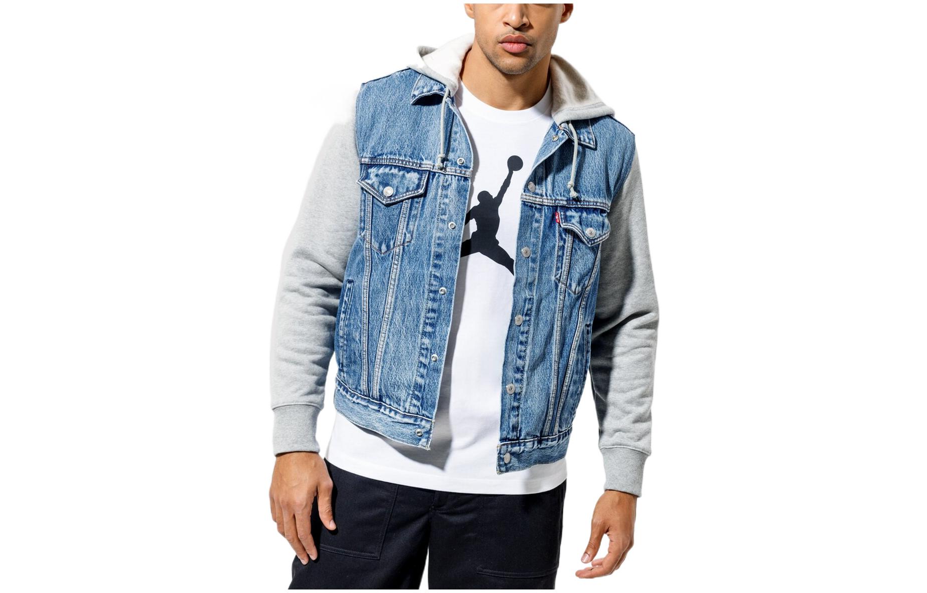 Levi's Denim Patchwork Hooded Jacket Blue A0632-0000