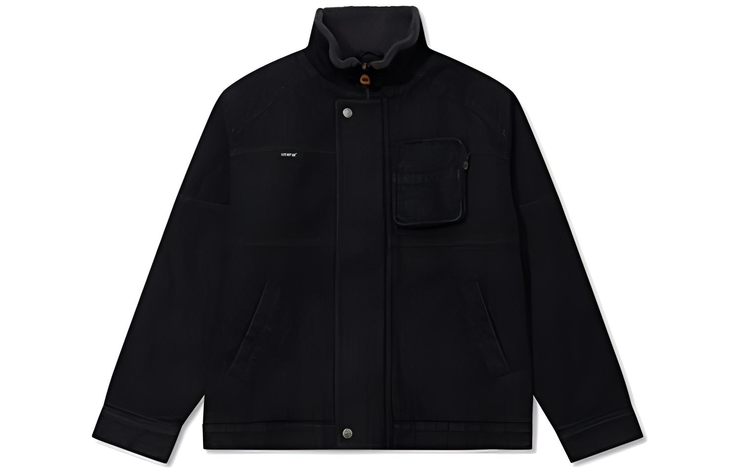 Levi's FW22 Black Plain Zip-Up Long Sleeve Cotton Jacket for Men A5170-0001