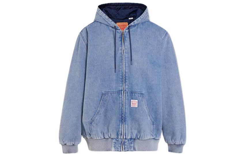 Levi's FW22 Blue Denim Hoodie with Patchwork Logo A3222-0000
