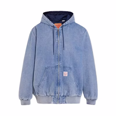 Levi's FW22 Blue Denim Hoodie with Patchwork Logo A3222-0000
