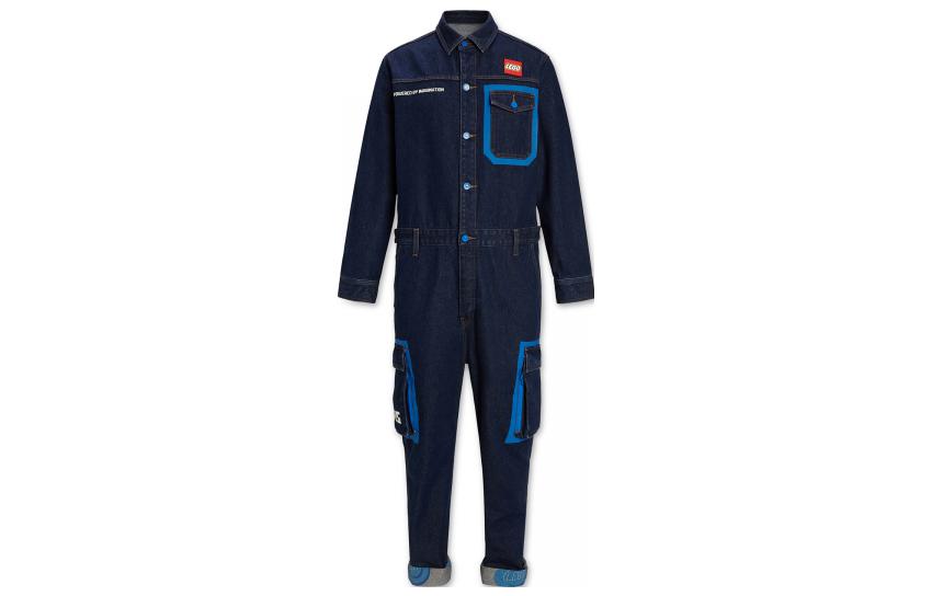 Levi's FW22 Blue Solid Print Long Sleeve Jumpsuit A5436-0000