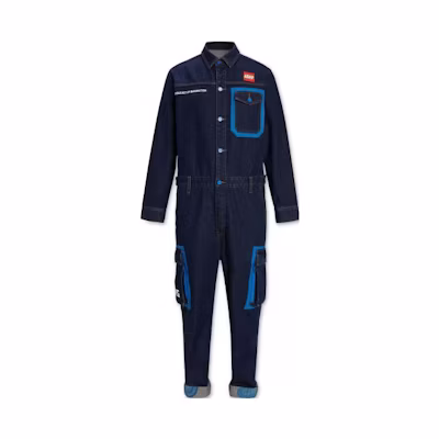 Levi's FW22 Blue Solid Print Long Sleeve Jumpsuit A5436-0000