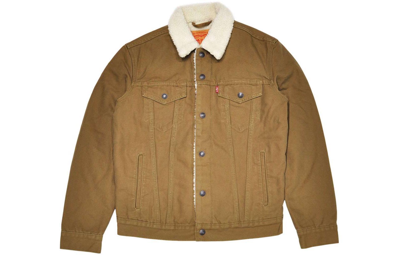Levi's FW22 Contrast Collar Single-Breasted Jacket Khaki Men 163650122