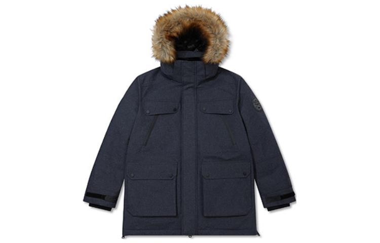 Levi's FW22 Dark Plain Color Fur Collar Hooded Parka Puffer Jacket A5165-0001