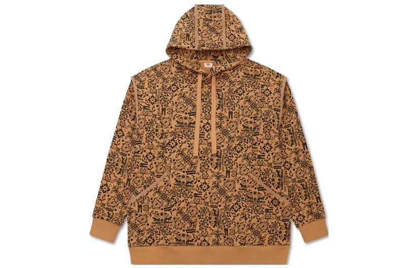 Levi's FW22 Floral Print Pullover Long-Sleeve Sweatshirt Orange. A5187-0001