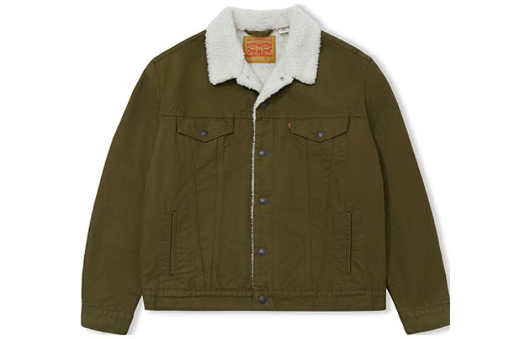 Levi's FW22 Military Green Solid Color Button-Up Jacket Unisex 16365-0189