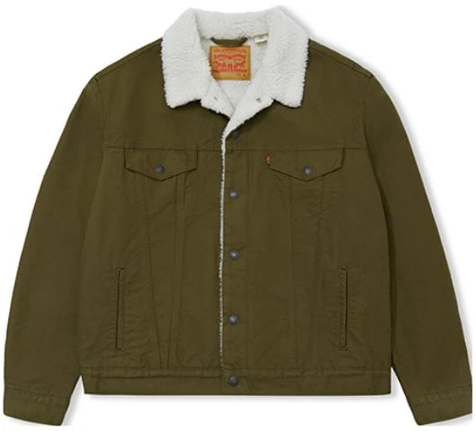 levi-s-fw-22-military-green-solid-color-button-up-jacket-unisex-16365-0189