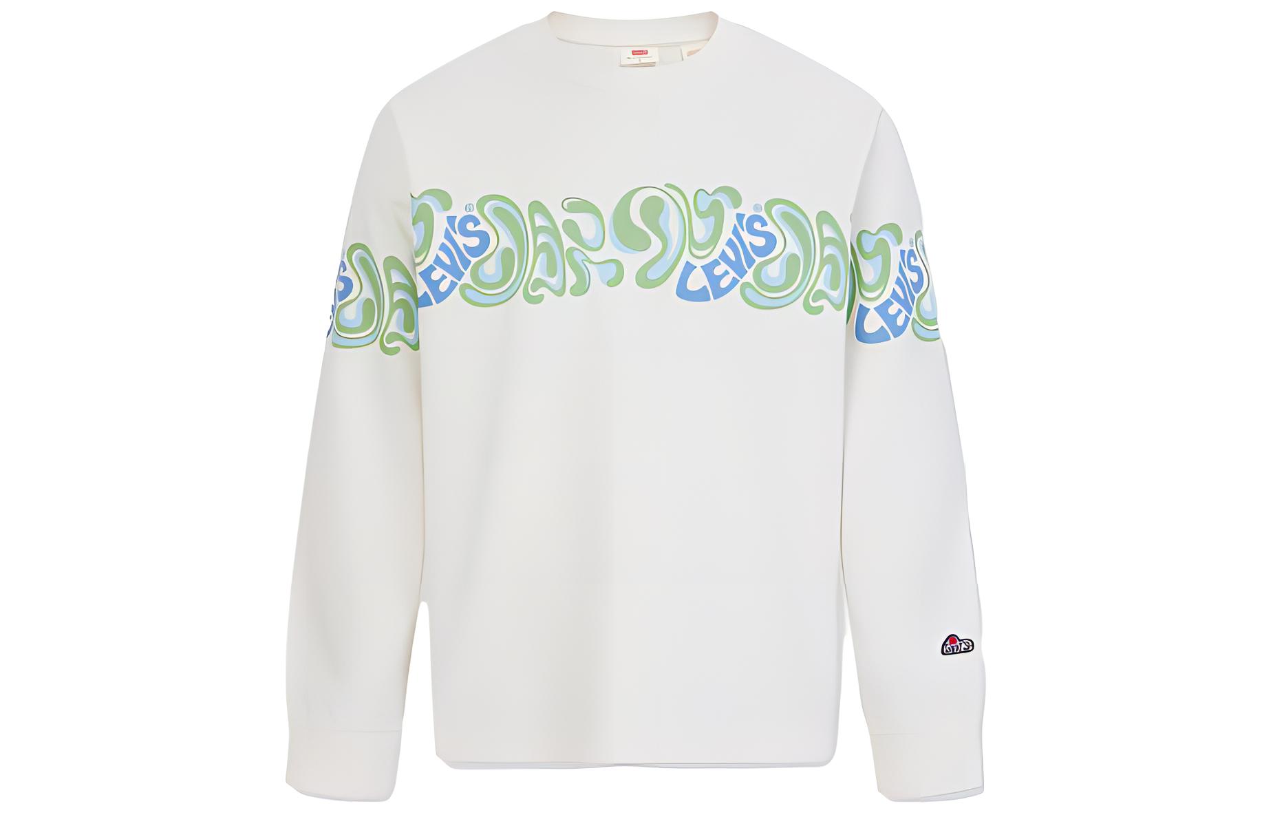 Levi's FW23 Letter Print Pullover Sweatshirt Off-White. A6803-0000