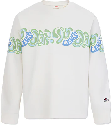 Levi's FW23 Letter Print Pullover Sweatshirt Off-White. A6803-0000 Buy Levi's FW23 Letter Print Pullover Sweatshirt Off-White. A6803-0000