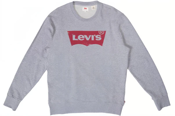 Levi's Gray Crewneck Pullover Sweatshirt with Letter Print. 19492-0026 Buy Levi's Gray Crewneck Pullover Sweatshirt with Letter Print. 19492-0026