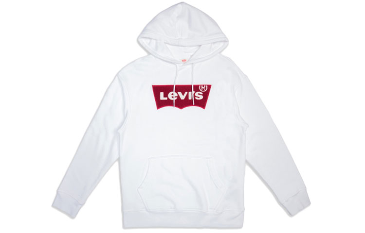 Levi's Letter Logo Patch Pullover Sweatshirt White 56629-0001