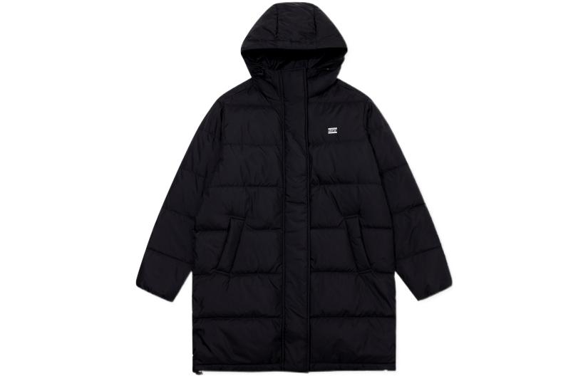 Levi'S Levi’s FW22 Unisex Black Long Hooded Down Jacket A3287-0000