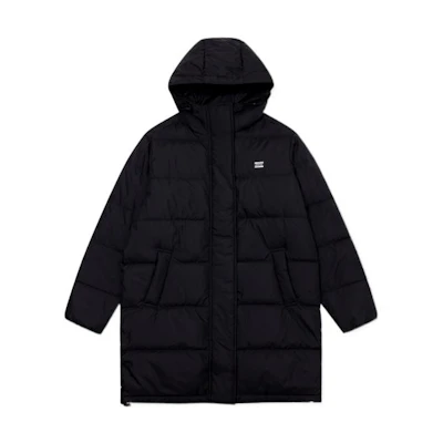 Levi'S Levi’s FW22 Unisex Black Long Hooded Down Jacket A3287-0000