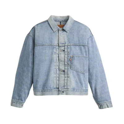 Levi'S Levi’s BEAMS Unisex Solid Blue Denim Jacket A8424-0000