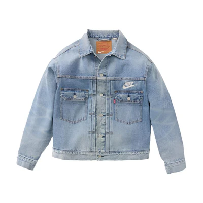Levi'S Levi’s Nike Logo Print Buttoned Denim Jacket Unisex Casual Fit 002TM-0000