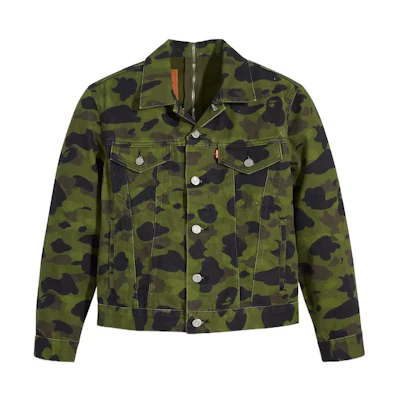 Levi'S Levis BAPE Camo Denim Jacket with Back Zipper Army Green 56156-0005