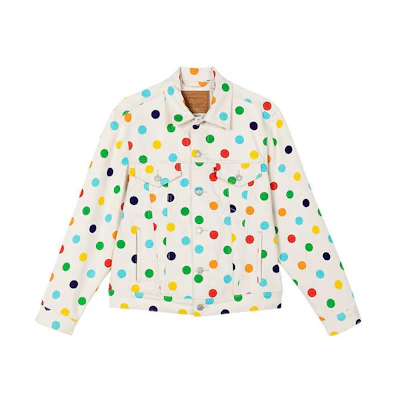 Levi'S Levis GOLF SS22 Retro Polka Dot Denim Jacket White 23489-0008