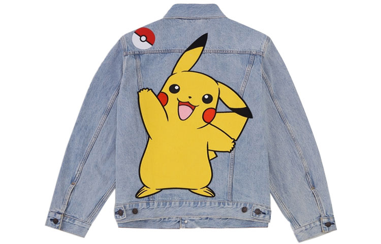 Levi'S Levis x Pokémon Collaboration Pikachu Embroidered Cartoon Denim Jacket - 77380-0040