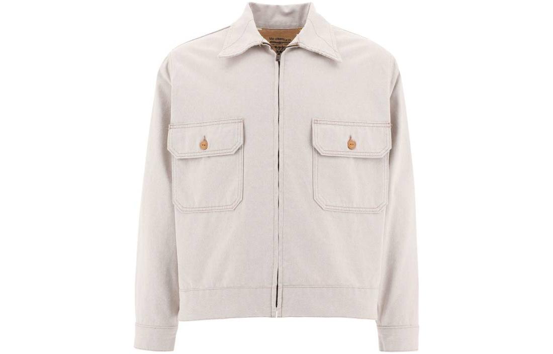 Levi's LMC Premium White Zip-Up Pocket Long Sleeve Relaxed Jacket - A2195-0001