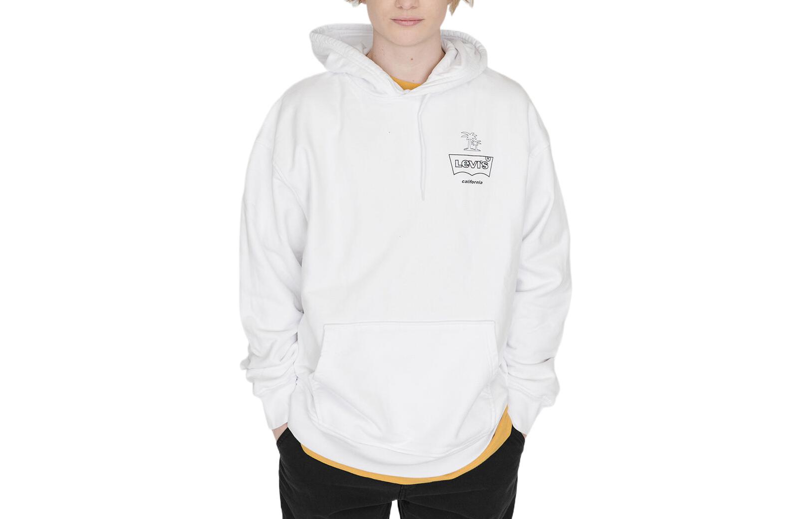 Levi's Logo Graphic Drawstring Hoodie White (). 38479-0102
