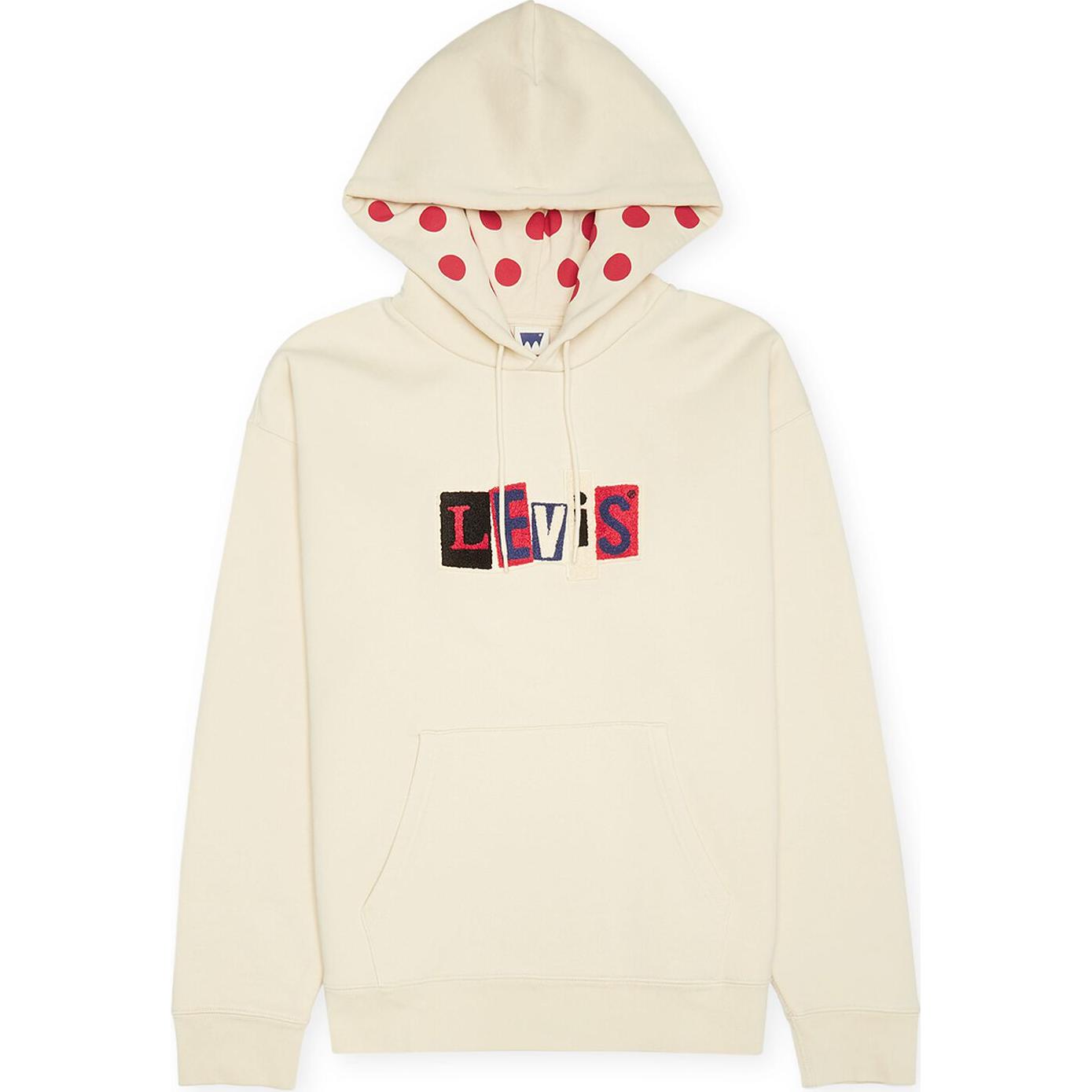 Levi's Logo Print Beige Hoodie Long Sleeve A1008-0014