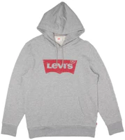 Levi's Logo Print Drawstring Hoodie Unisex Couple Style - Gray. 19622-0008 Levi's Logo Print Drawstring Hoodie Unisex Couple Style - Gray. 19622-0008