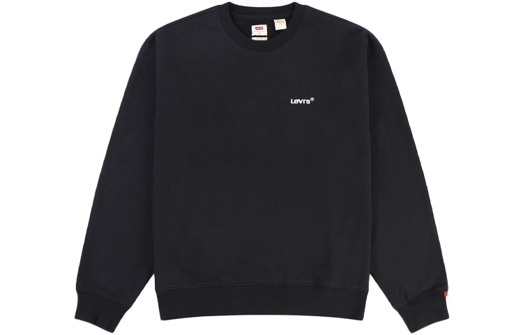 Levi's Loose Fit Crewneck Letter Logo Pullover Sweatshirt Black A0717-0000