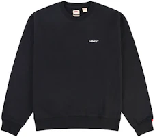 Levi's Loose Fit Crewneck Letter Logo Pullover Sweatshirt Black A0717-0000 Levi's Loose Fit Crewneck Letter Logo Pullover Sweatshirt Black A0717-0000