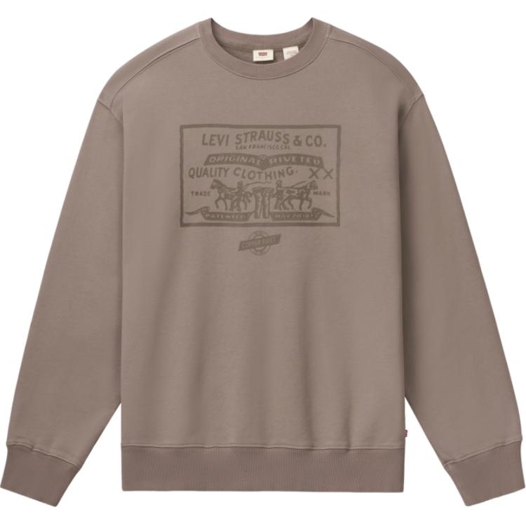 Levi's Loose Fit Crewneck Printed Casual Long-Sleeve Sweatshirt Khaki. 0019A-0000