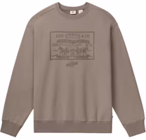 Levi's Loose Fit Crewneck Printed Casual Long-Sleeve Sweatshirt Khaki. 0019A-0000 Levi's Loose Fit Crewneck Printed Casual Long-Sleeve Sweatshirt Khaki. 0019A-0000