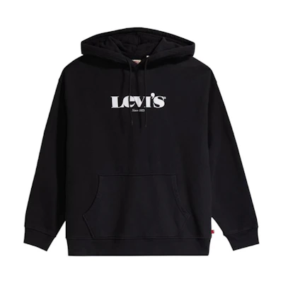 Levi's Loose Fit Hoodie with Letter Print - Black 38479-0039