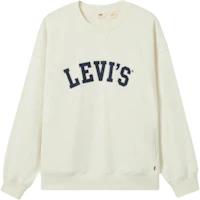 Levi's Loose Fit Logo Embroidered Beige Crewneck Sweatshirt for Men. 002HL-0000 Levi's Loose Fit Logo Embroidered Beige Crewneck Sweatshirt for Men. 002HL-0000