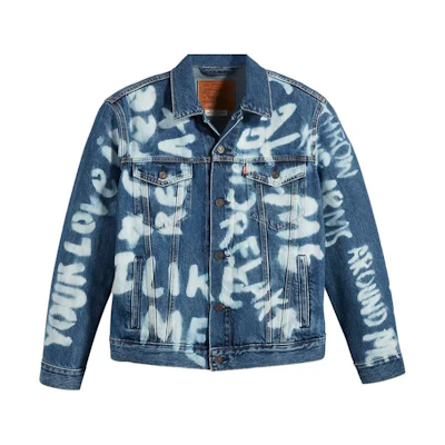 Levi's Loose Logo Print Long Sleeve Denim Jacket Blue 72334-0654