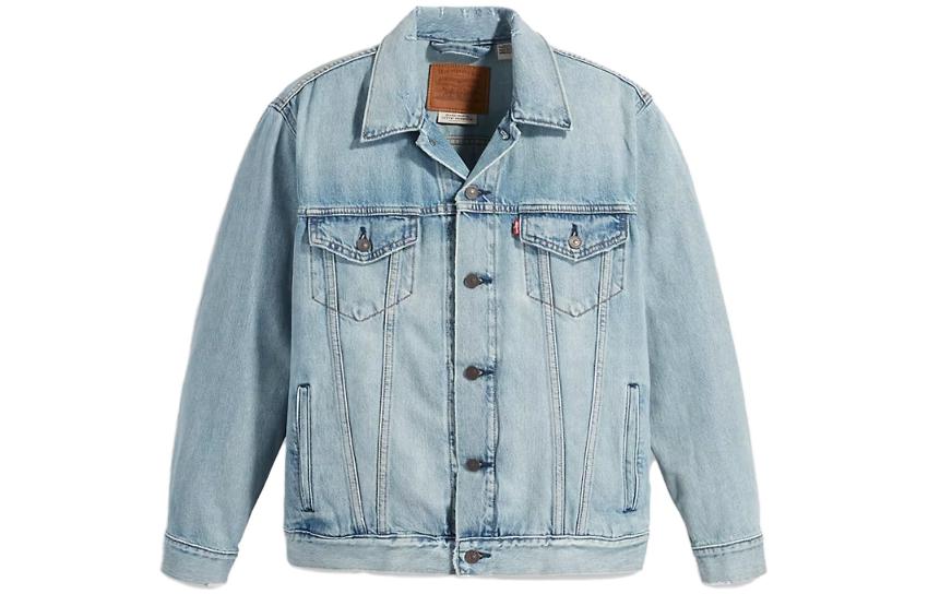 Levi's Loose Solid Color Button-Up Long-Sleeve Jacket - Blue A5782-0002