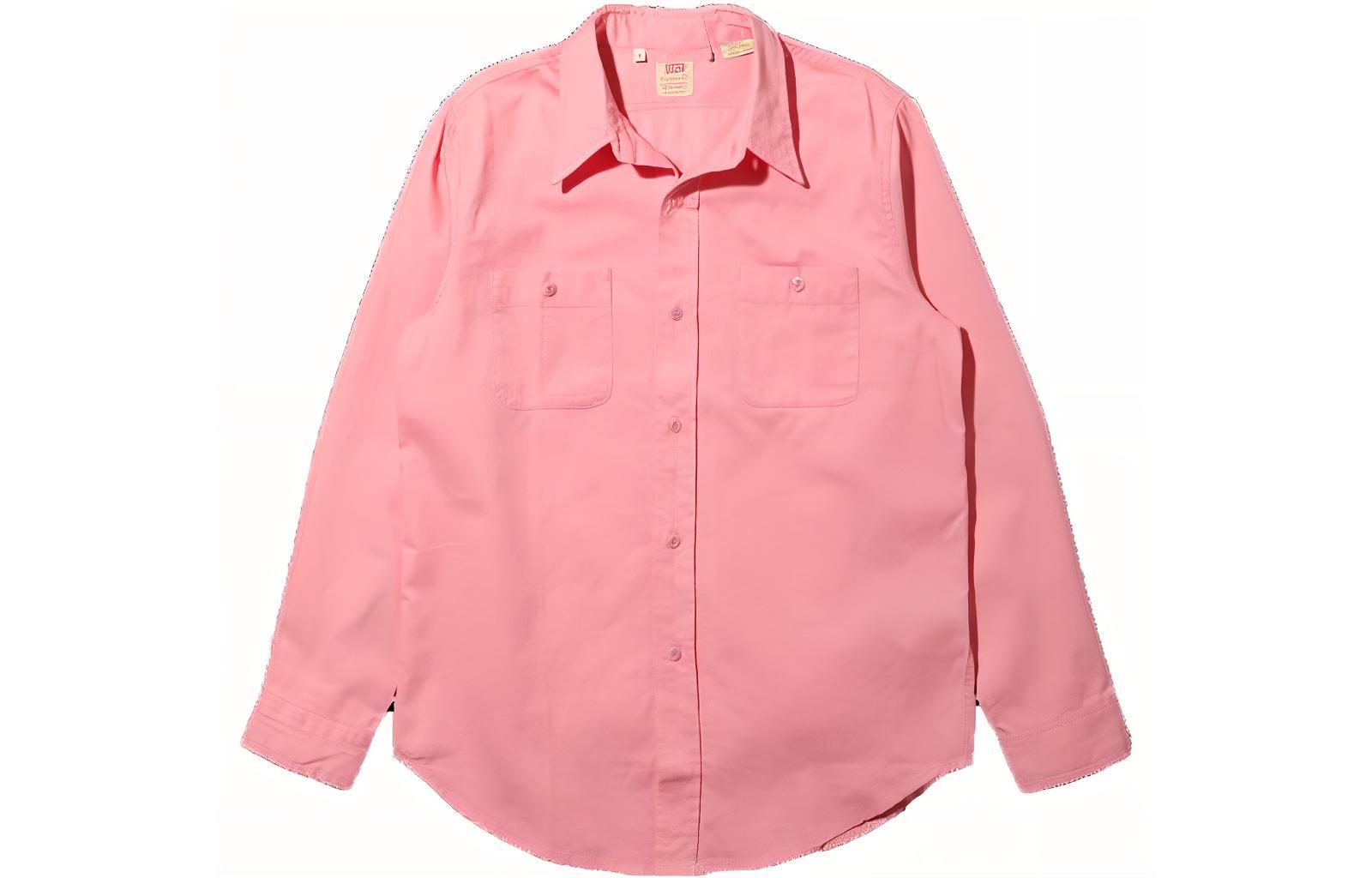 Levi's Men’s Vintage Pink Solid Long Sleeve Casual Shirt 84532-0000