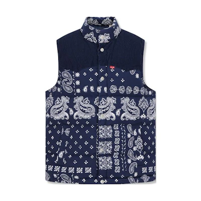 Levi's Navy Printed Stand Collar Vest FW23 A5634-0001