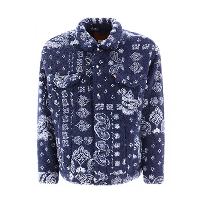 Levi's New Relaxed Fit Sherpa Trucker Jacket Blue Full-Zip Long Sleeve A5785-0001