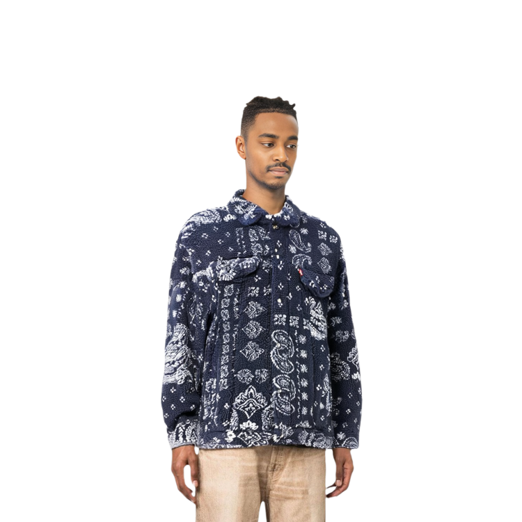 Sizing 리바이스 뉴 릴렉스핏 쉐르파 트러커 자켓 블루 풀집 긴팔 A5785-0001