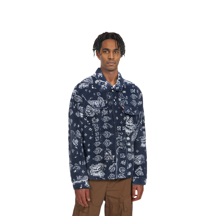 Cheap 리바이스 뉴 릴렉스핏 쉐르파 트러커 자켓 블루 풀집 긴팔 A5785-0001