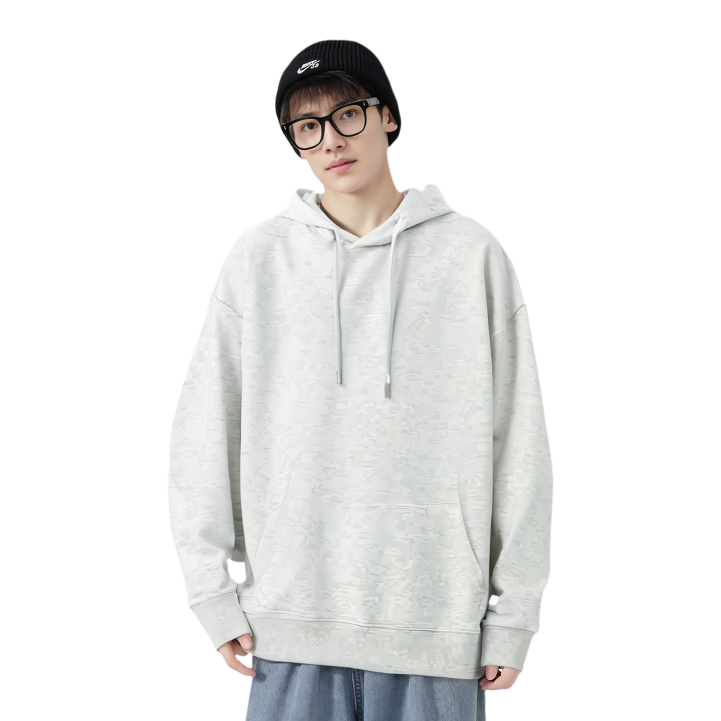 Levi's Oversized Embroidered Pullover Hoodie for Men - Gray 0019F-0000 圖 3