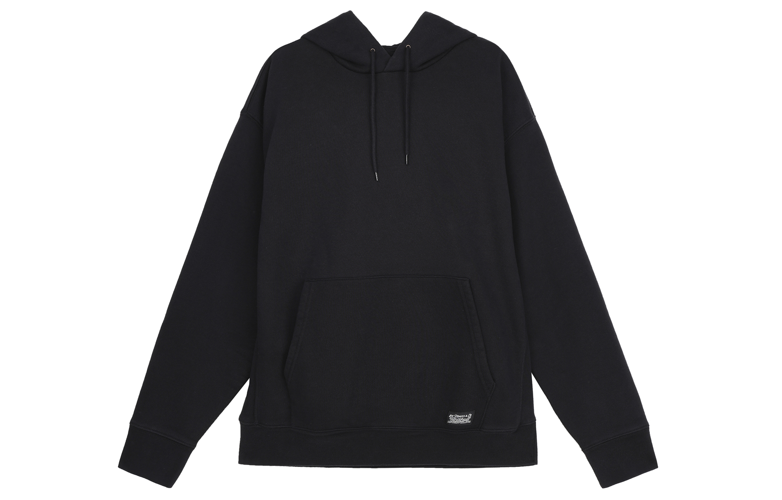 Levi's Oversized Solid Color Hoodie Black Pullover Long Sleeve Sweatshirt A1008-0000