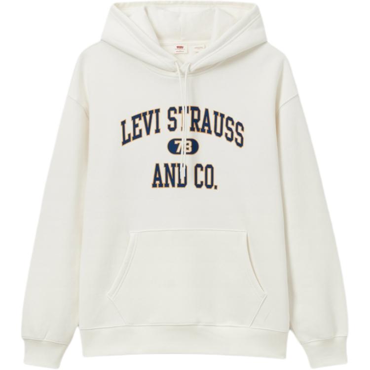Levi's Oversized White Hoodie Long Sleeve Casual Sweatshirt. 38479-0334