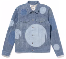 Levi's Patched Distressed Button Flap Pocket Denim Jacket Men Navy Blue 67485-0022 Levi's Patched Distressed Button Flap Pocket Denim Jacket Men Navy Blue 67485-0022