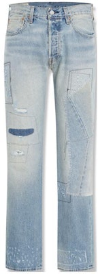 Levi's Patchwork Distressed Comfortable Jeans Men Light Blue. 00501-3521 Order Levi's Patchwork Distressed Comfortable Jeans Men Light Blue. 00501-3521
