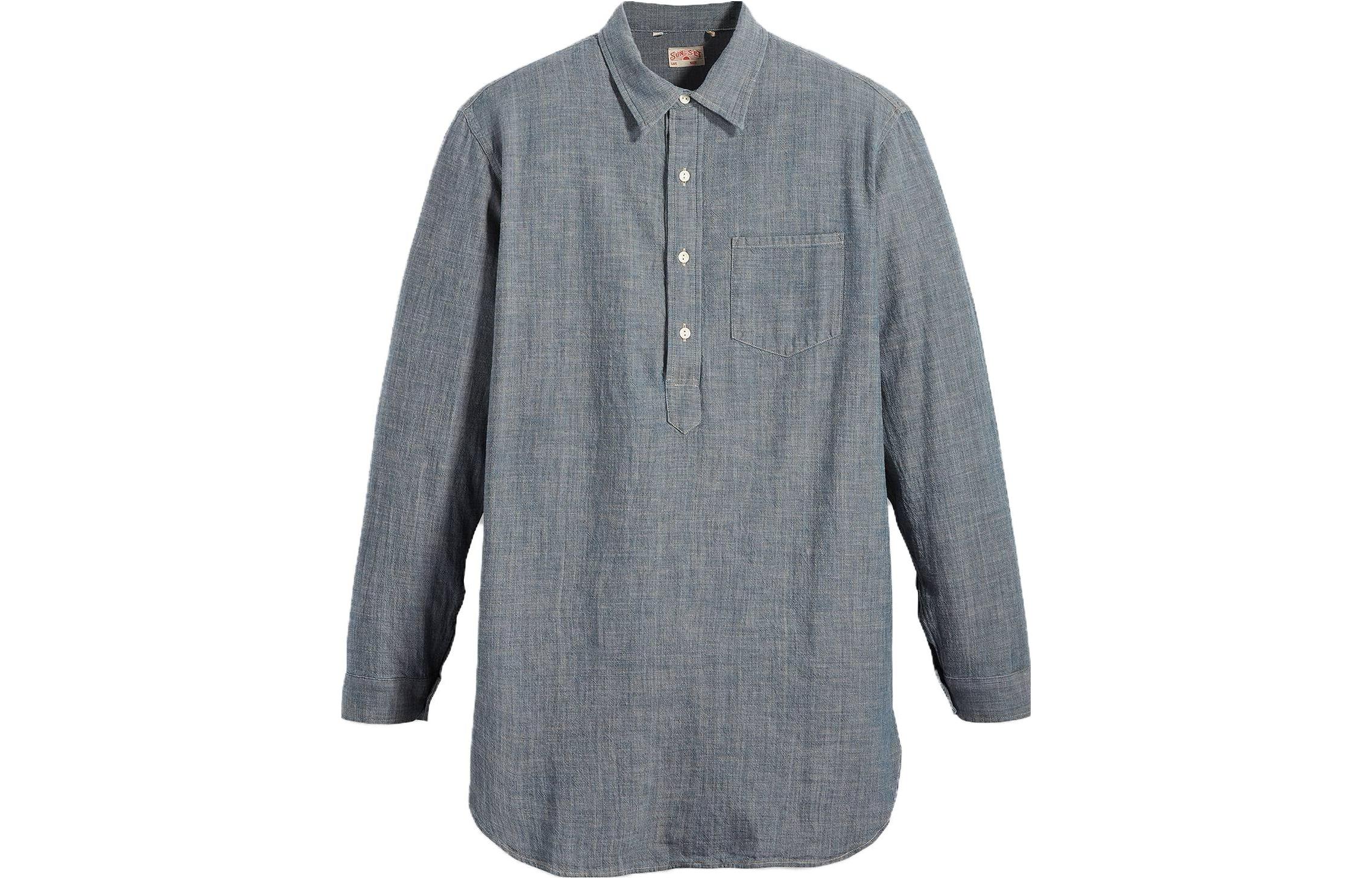 Levi's Plain Pocket V-neck Pullover Long Sleeve Shirt 34497-0005